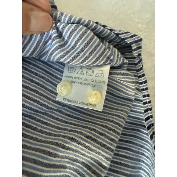 Tommy Bahama Men Size 15 1/2 34-35 Striped Button Down Cotton Shirt Nautical - Picture 5 of 9